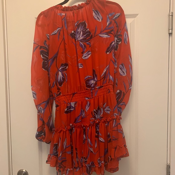 Misa Red floral printed cinched waist dress - Picture 4 of 4